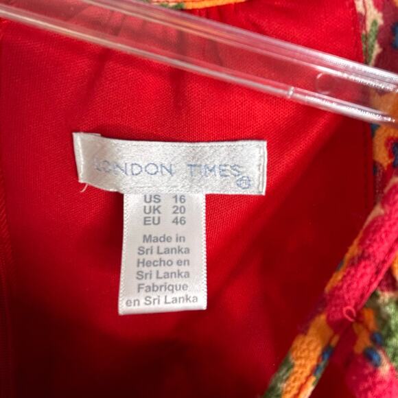 London Times Floral Romper!-size 16 women‎ one piece flutter sleeve light summer - Picture 3 of 6